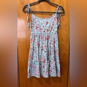 Altar'd State Light Blue Floral Tiered Sundress Spaghetti Straps Lined Size S